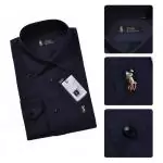 ralph lauren hommes createur chemises manche longue 2019U polo espagne cheval couleur saphir